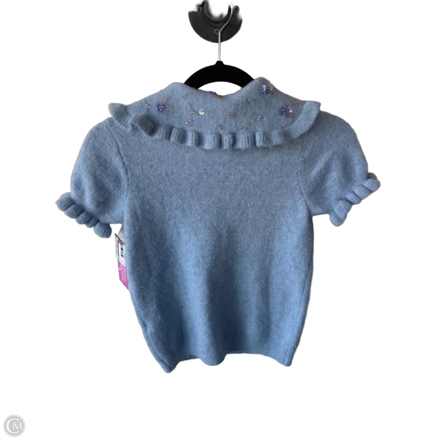 Sweater Short Sleeve By Zara In Blue, Size: S