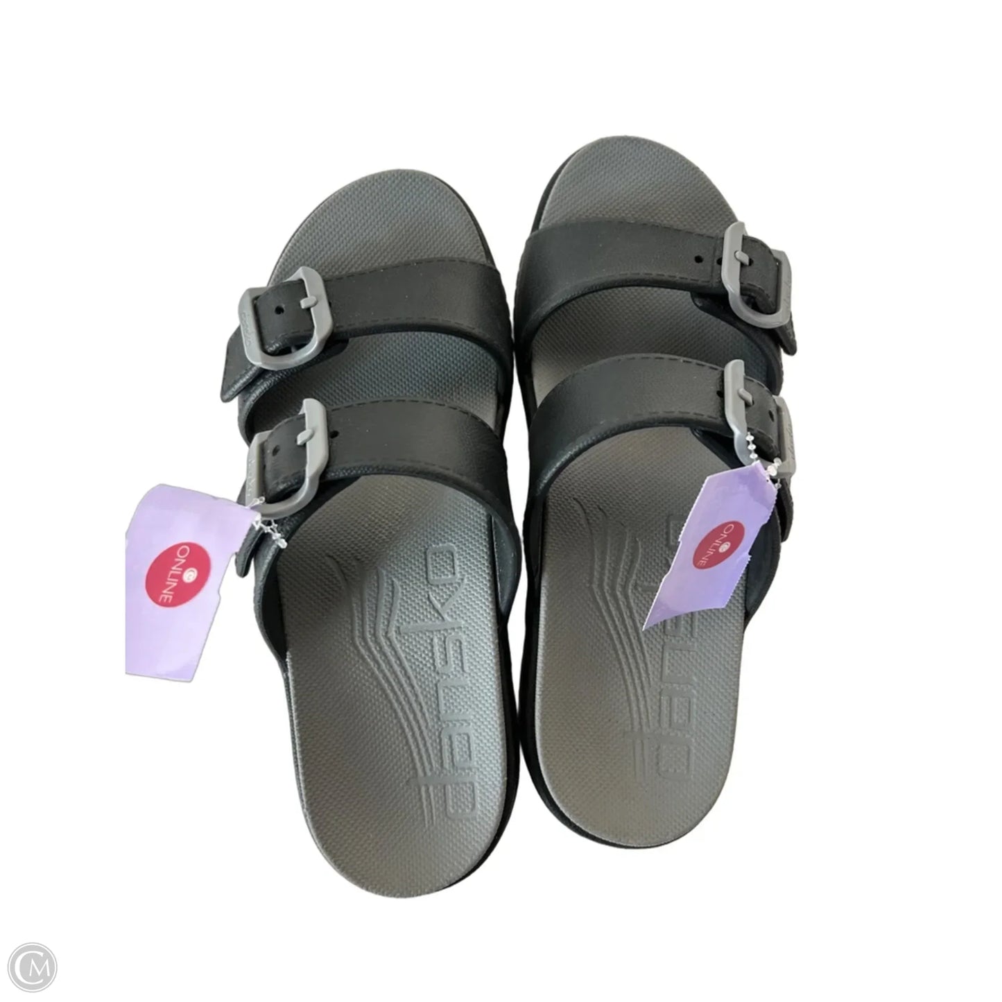 Sandals Flats By Dansko In Black & Grey, Size: 7.5