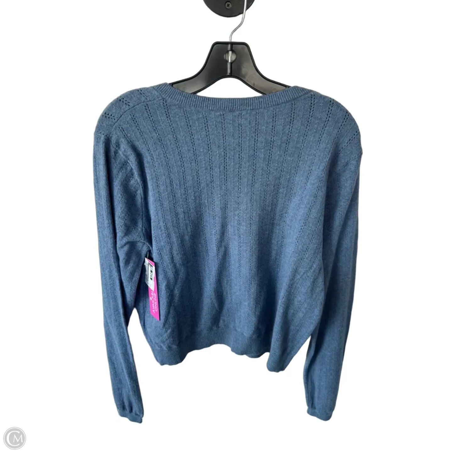 Sweater Cardigan By Gap In Blue, Size: L