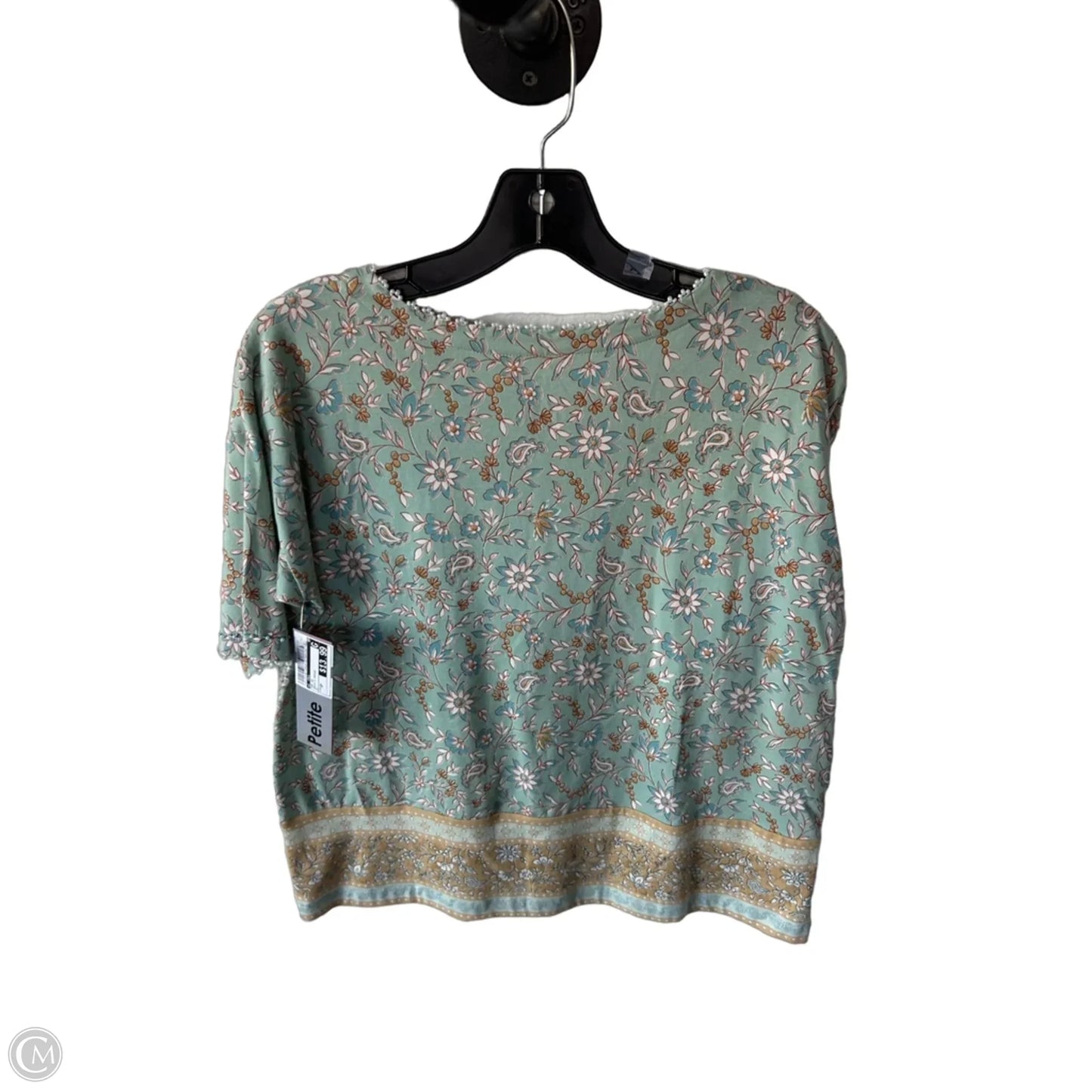 Top Short Sleeve By J. Jill In Green & Orange, Size: Sp