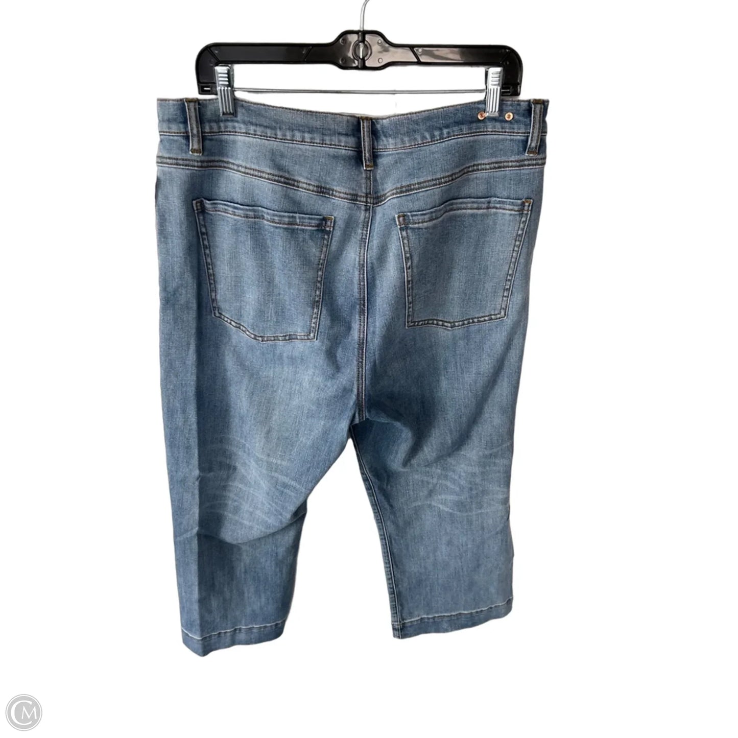 Jeans Cropped By Cabi In Blue Denim, Size: 16