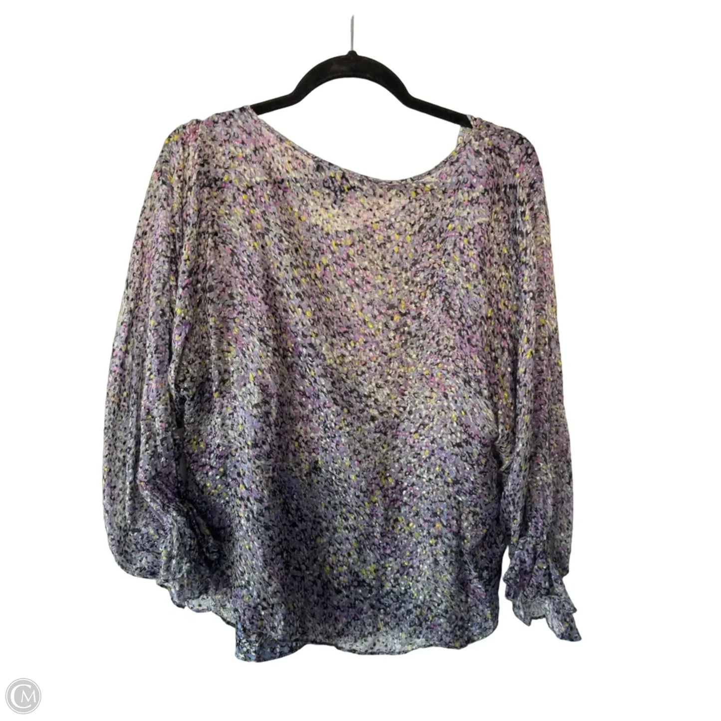 Top 2pc Long Sleeve By White House Black Market In Purple & Yellow, Size: M