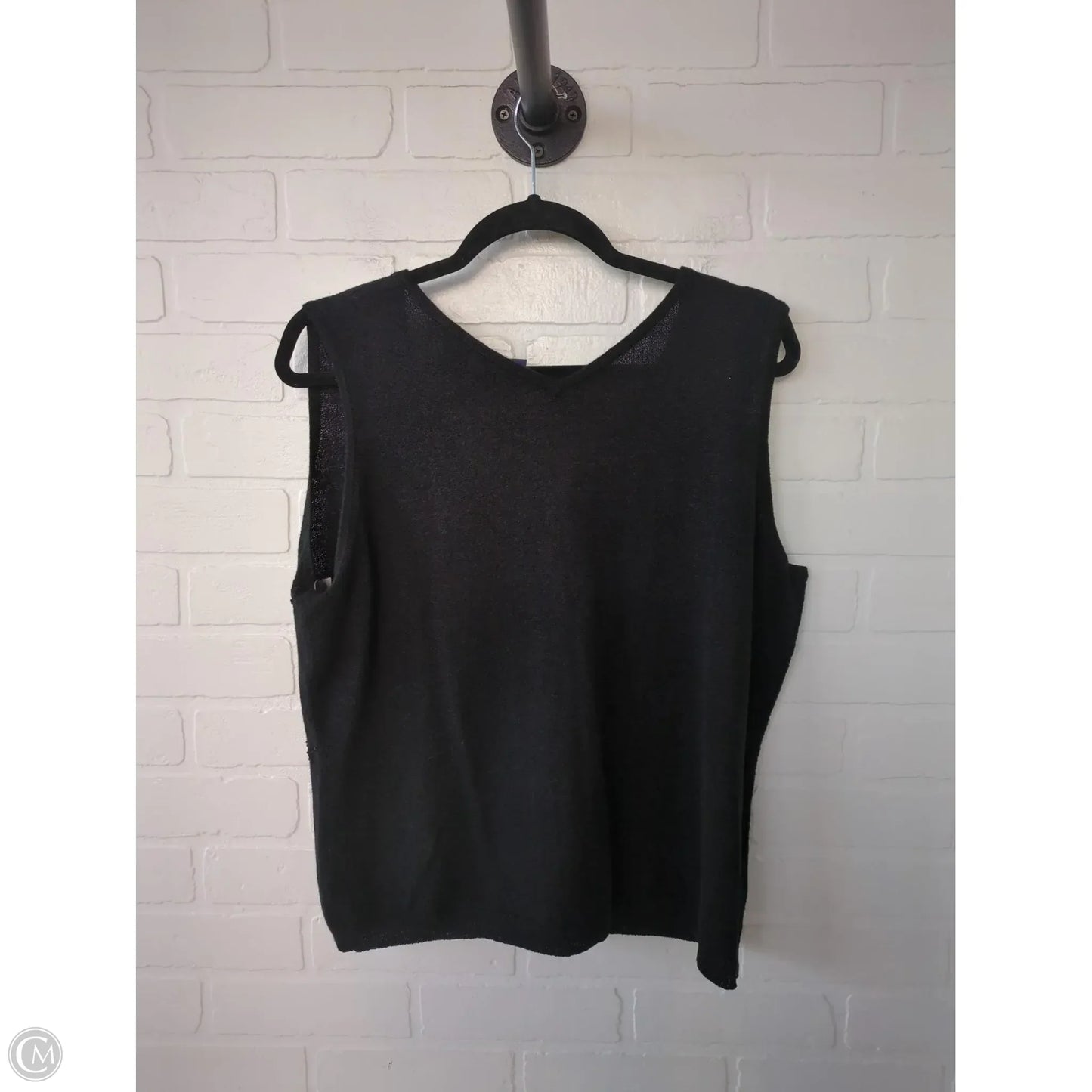 Vest Sweater By Hillard And Hanson In Black, Size: Xl