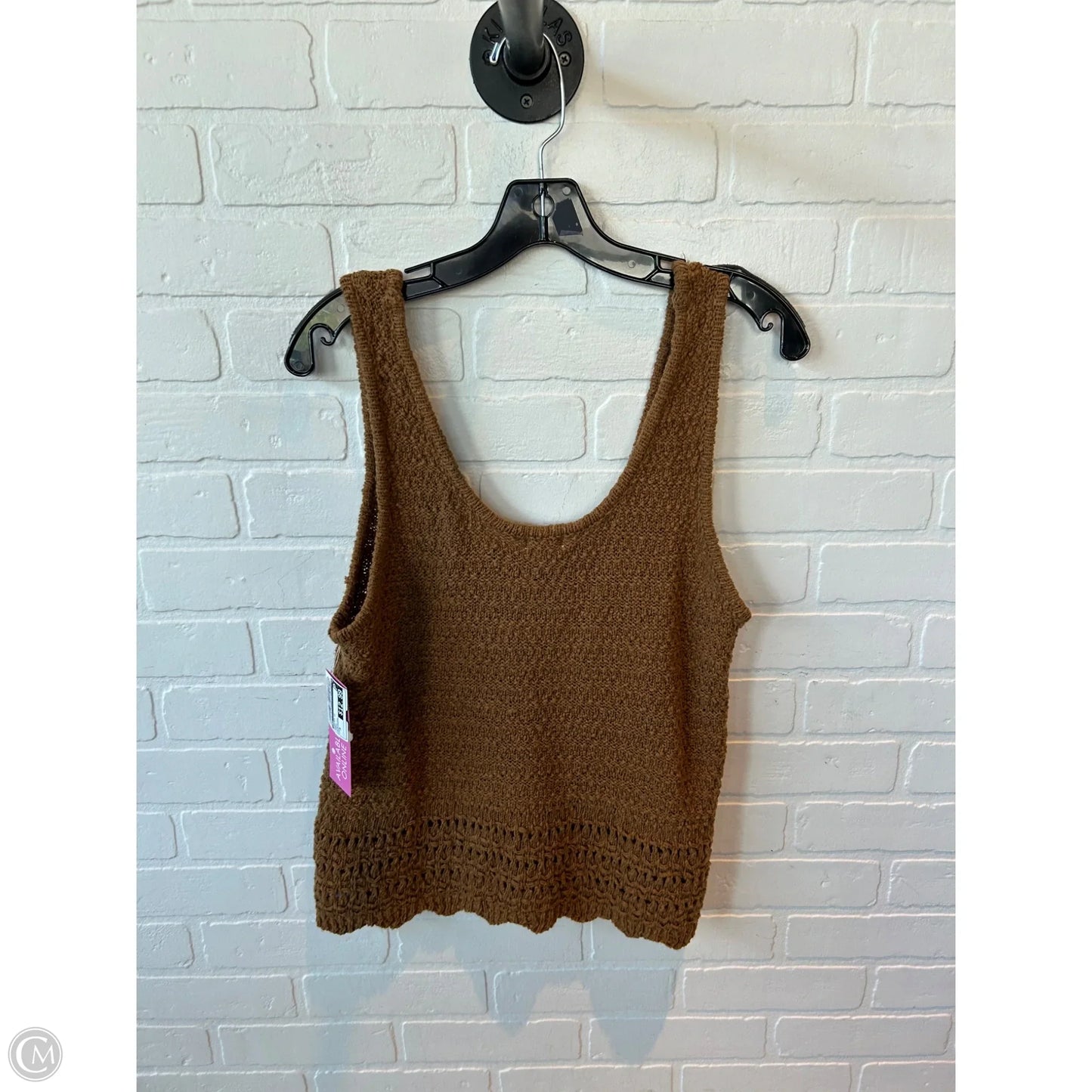 Sweater Short Sleeve By Ana In Brown, Size: M