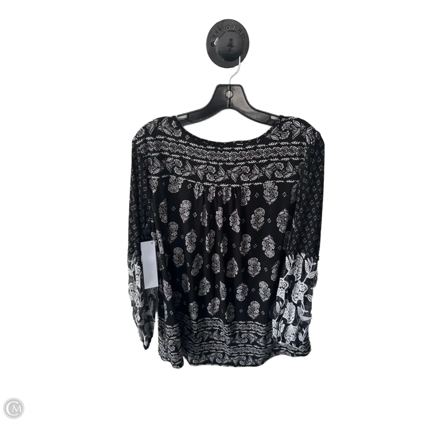 Top Long Sleeve By Style And Company In Black & White, Size: M