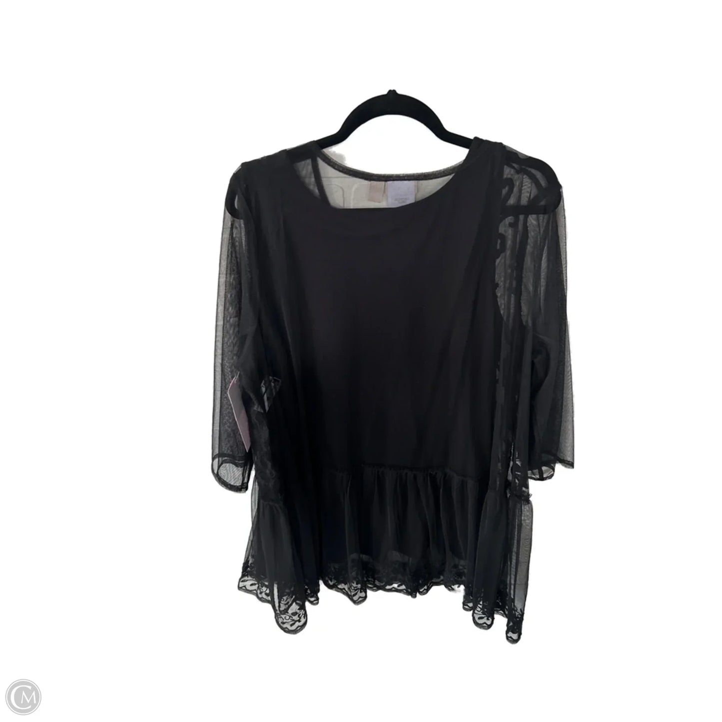 Top 2pc Long Sleeve By Logo In Black, Size: 2x