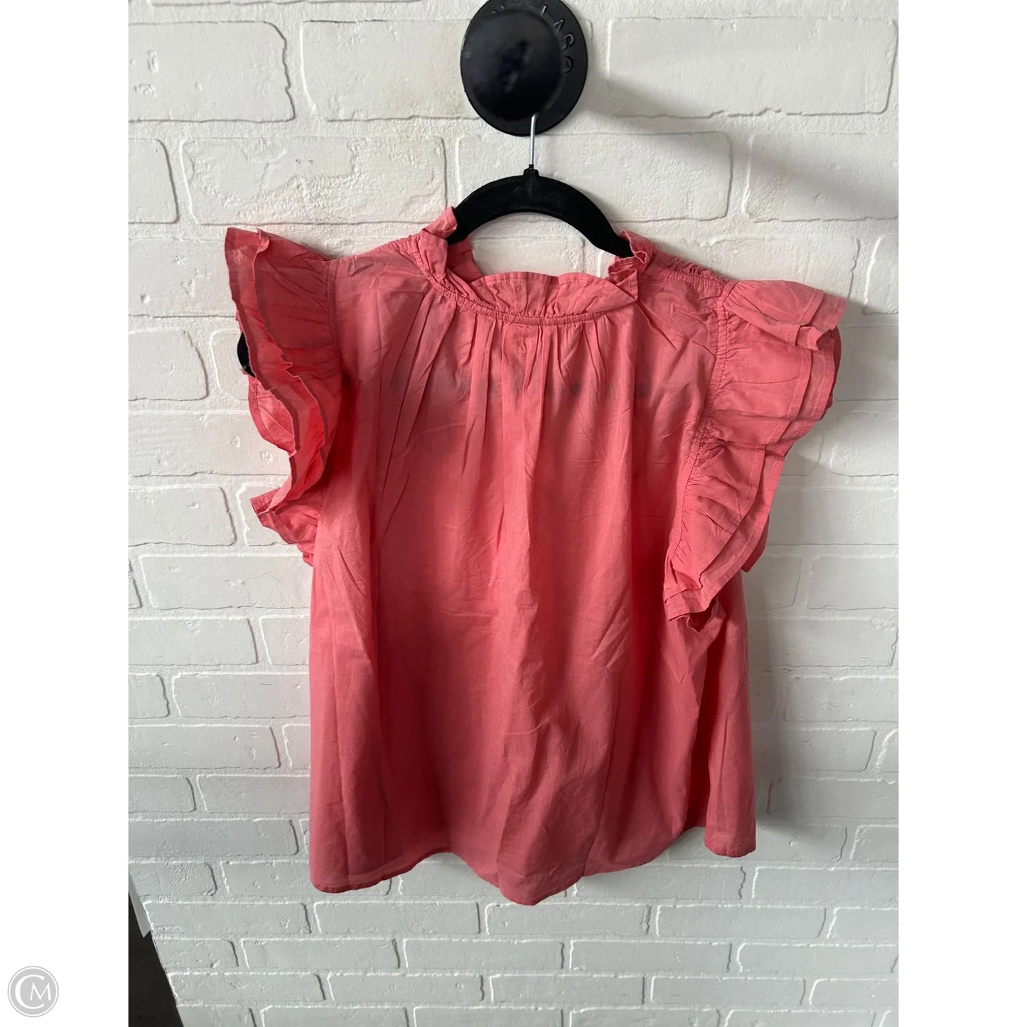 Top Short Sleeve By H&m In Orange, Size: M