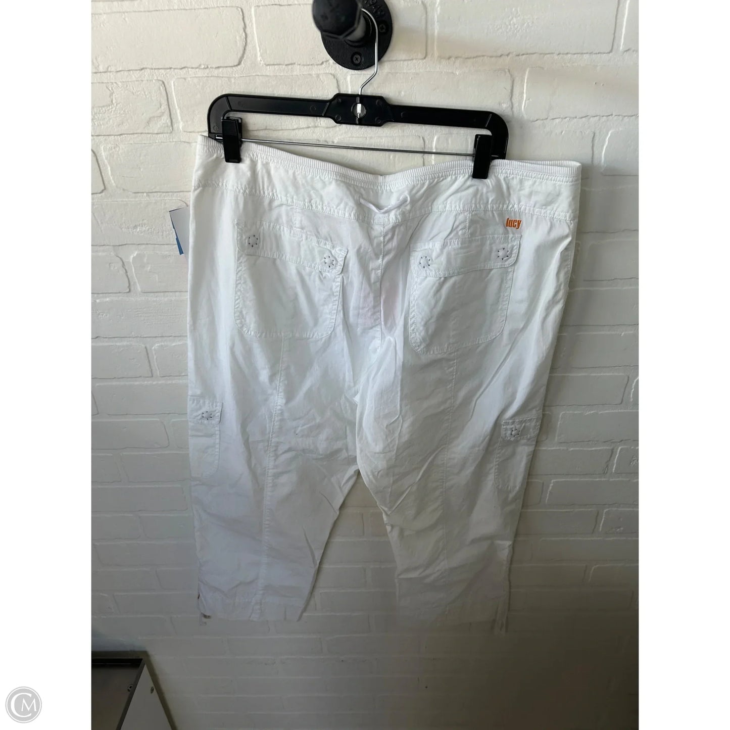 Pants Cropped By Lucy In White, Size: Xl