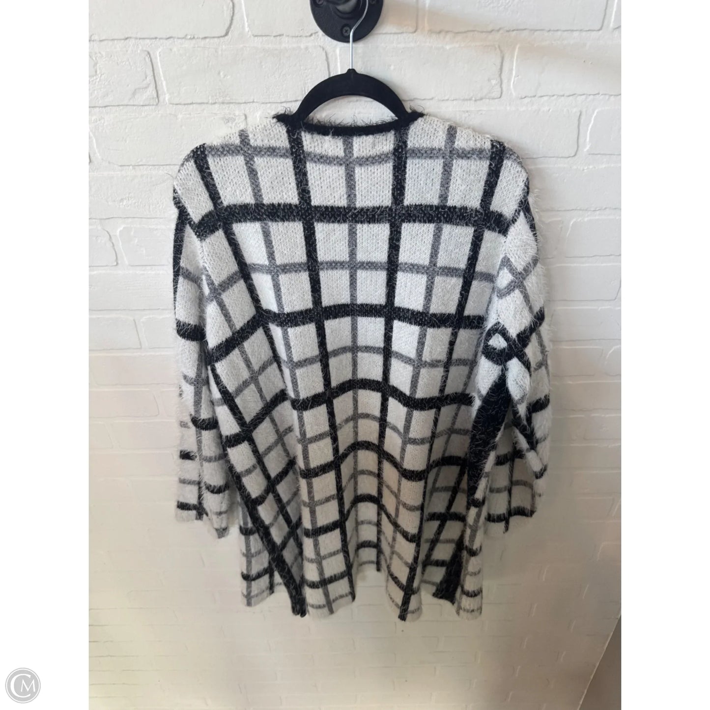 Sweater Cardigan By Cmc In Black & White, Size: Xl