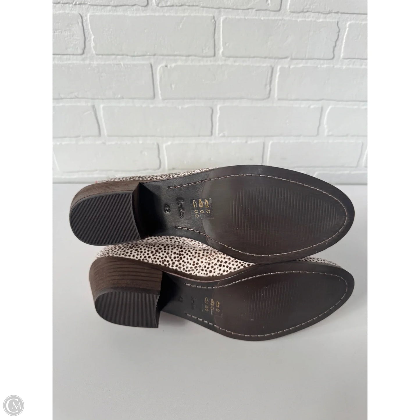 Boots Ankle Heels By Boden In Brown & Cream, Size: 11