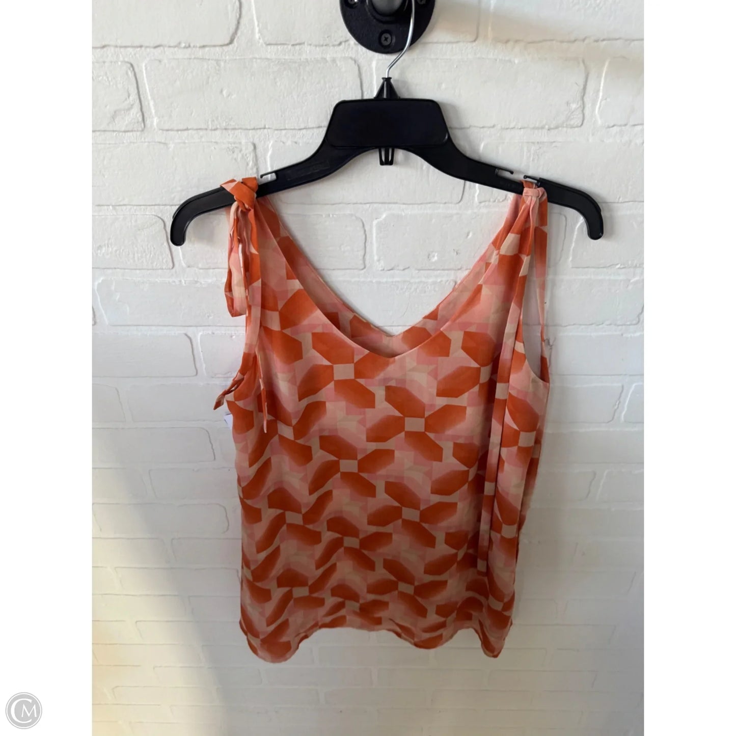 Blouse Sleeveless By Cabi In Orange & Tan, Size: M