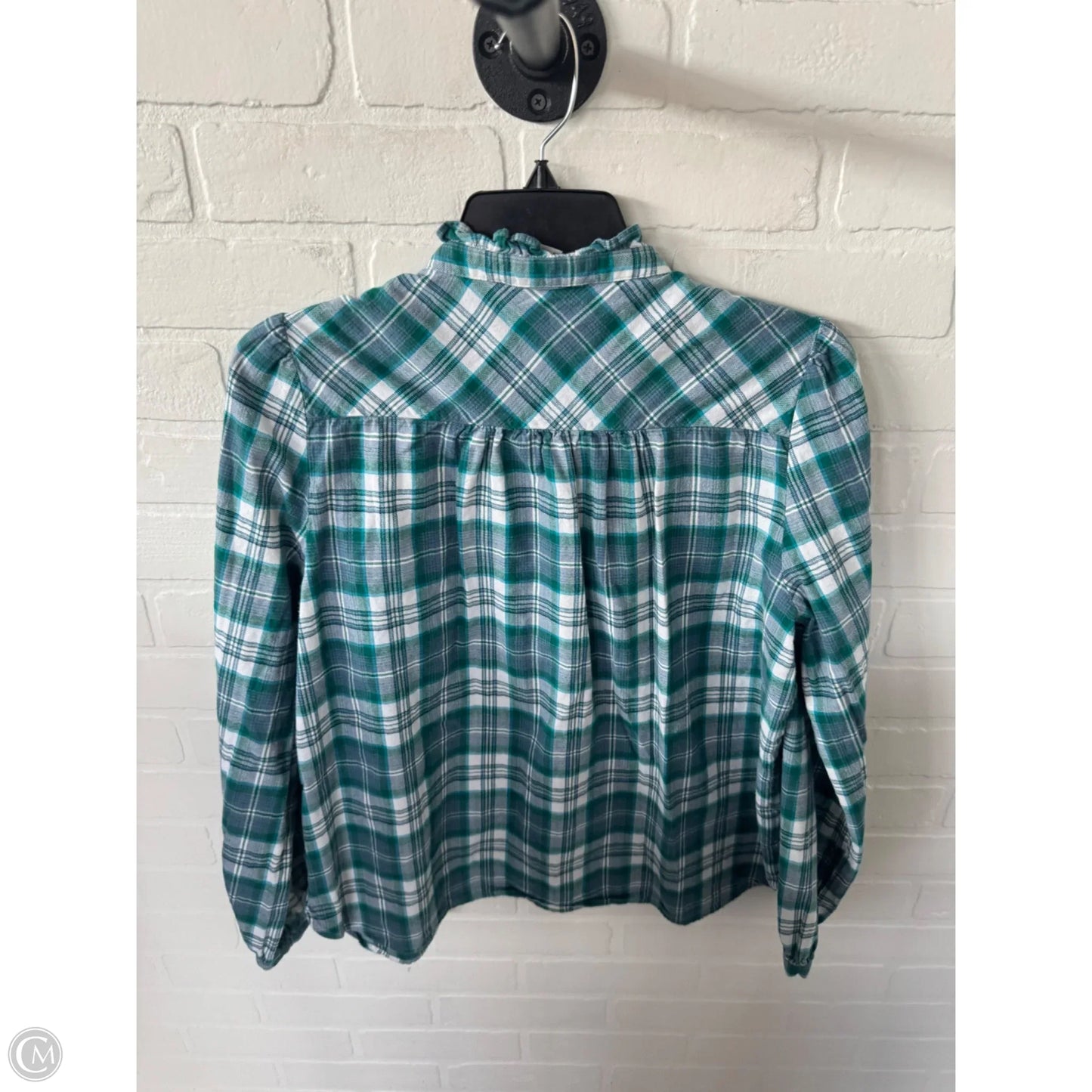Top Long Sleeve By Loft In Blue & White, Size: M
