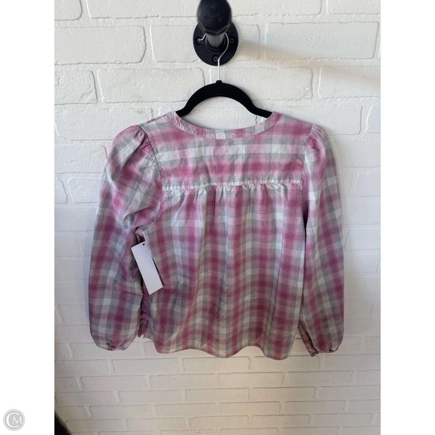 Top Long Sleeve By Loft In Grey & Pink, Size: S