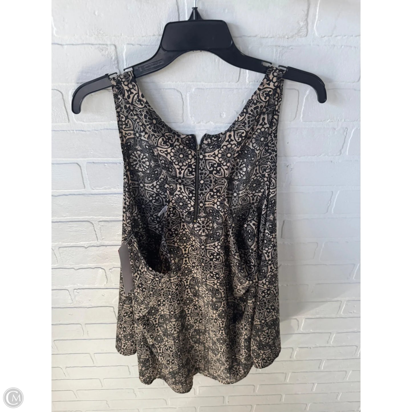 Top Sleeveless By Ambiance Apparel In Black & Tan, Size: 2x