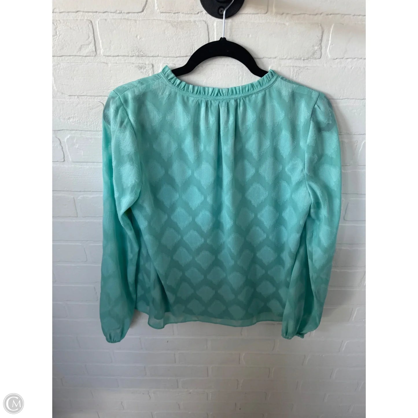 Blouse Long Sleeve By White House Black Market In Green, Size: S