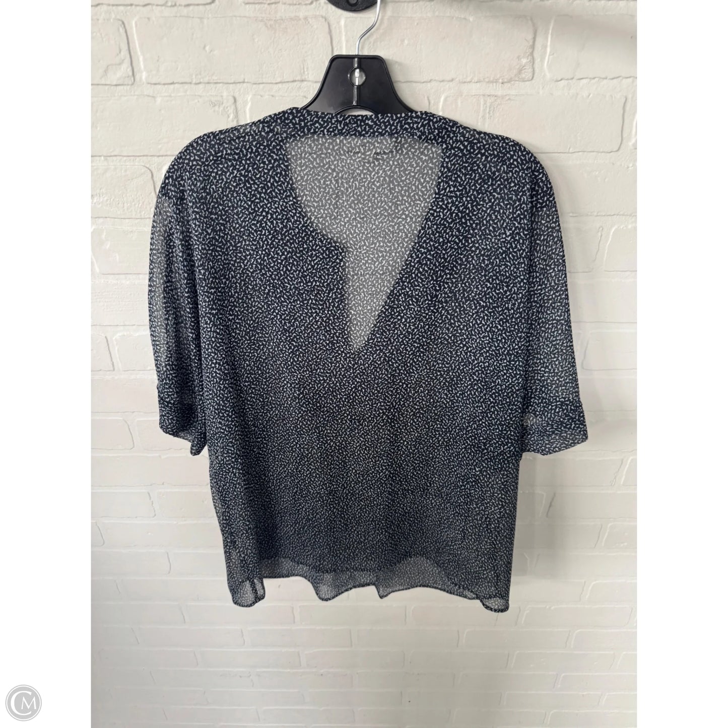 Top Short Sleeve By Two By Vince Camuto In Blue & White, Size: M