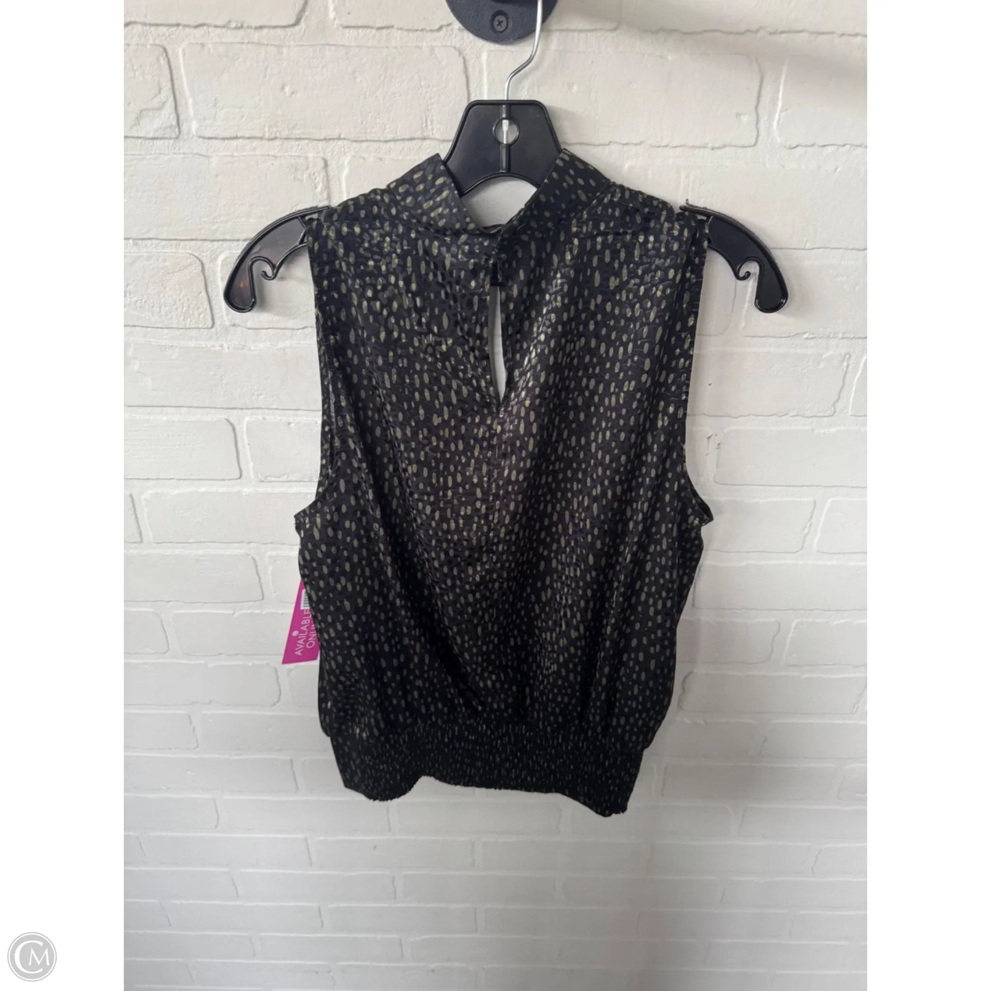 Blouse Sleeveless By Liverpool In Black & Green, Size: S