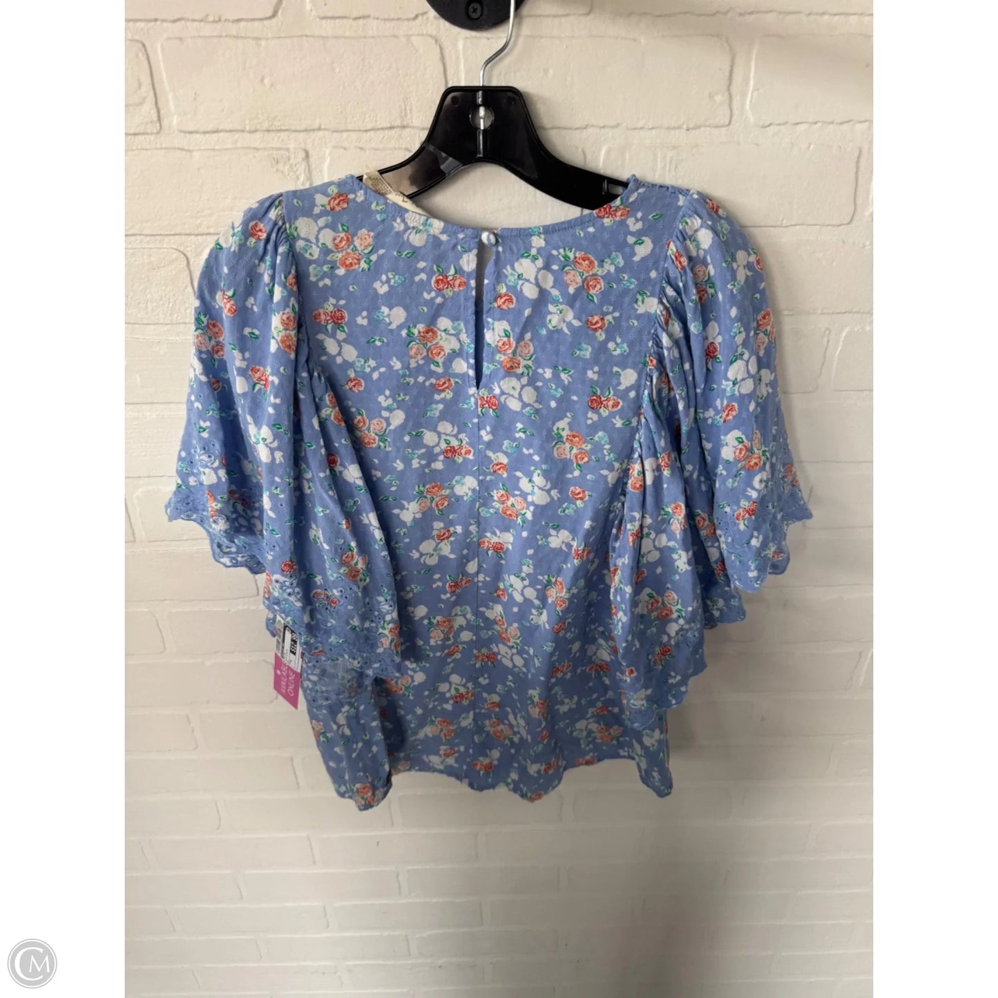 Top Short Sleeve By Matilda Jane In Blue & White, Size: M