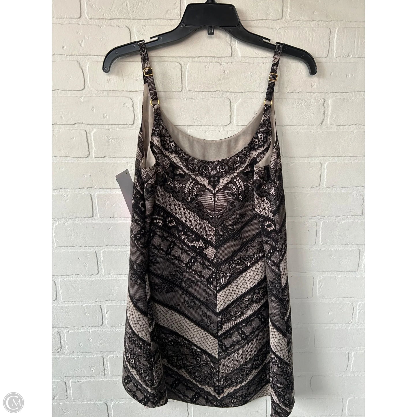 Blouse Sleeveless By Cabi In Black & Tan, Size: M