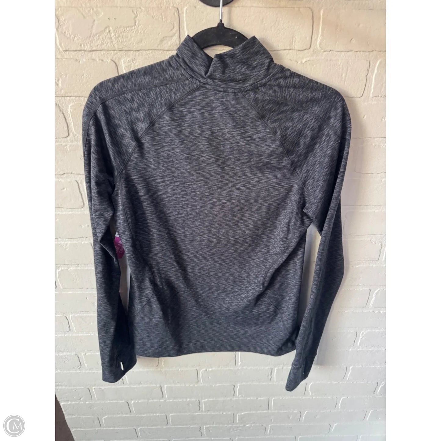 Athletic Top Long Sleeve Collar By Rei In Black & Grey, Size: M