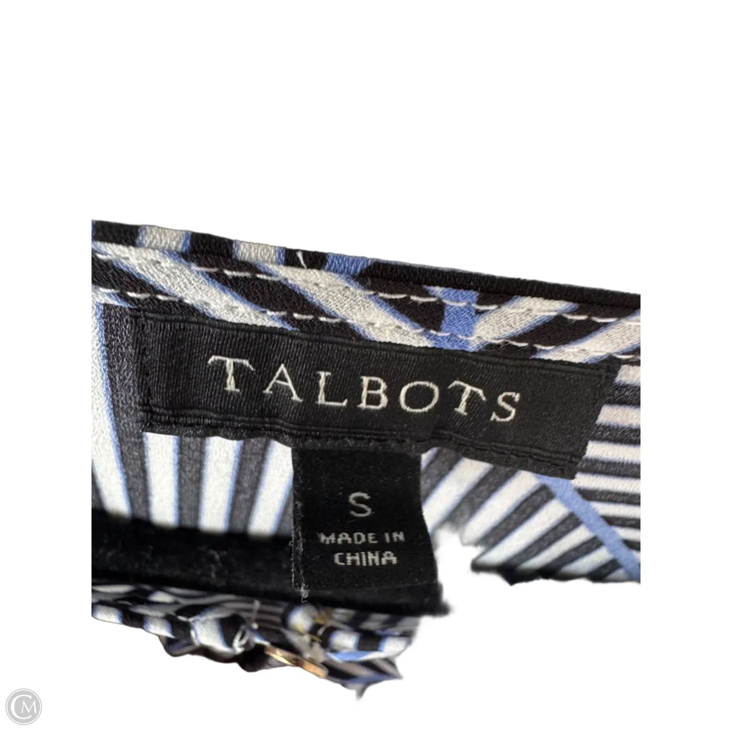 Blouse Long Sleeve By Talbots In Black & White, Size: S