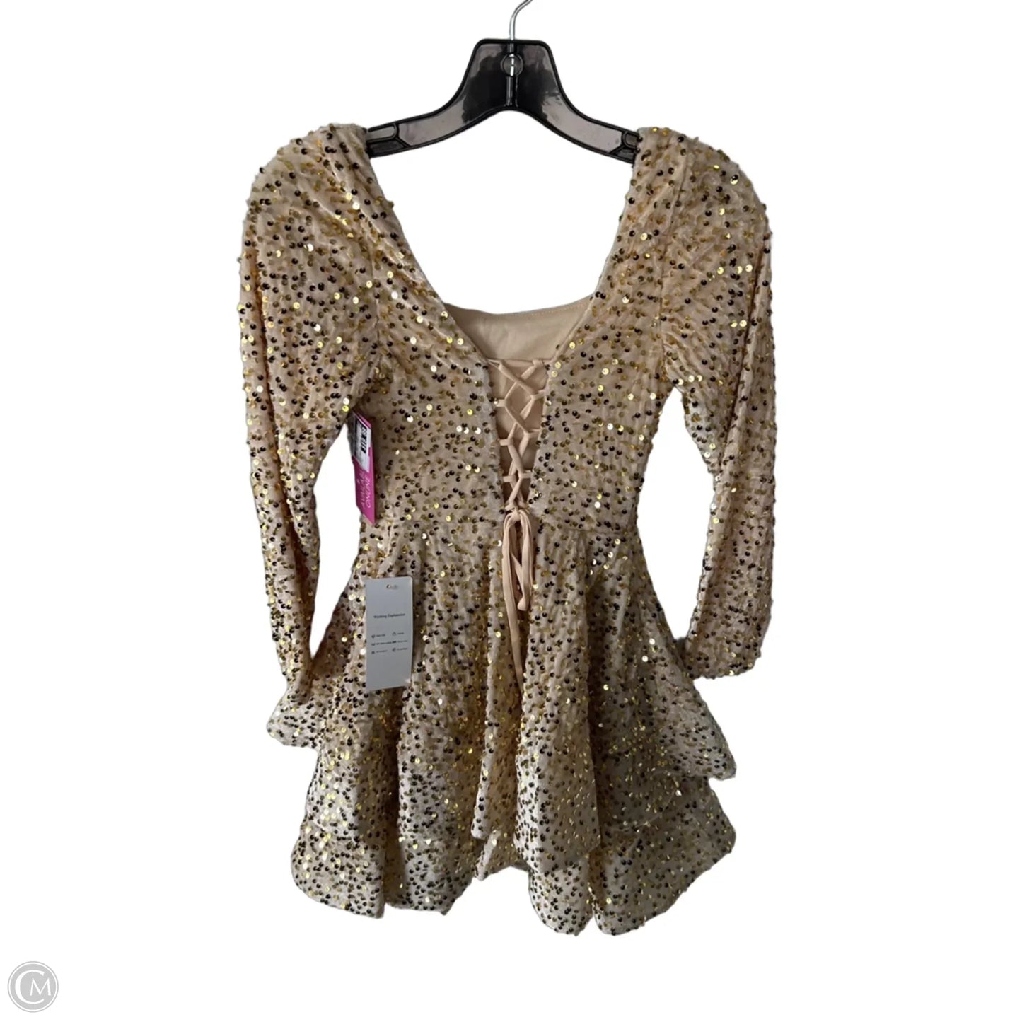 Dress Party Short By Clothes Mentor In Gold, Size: S