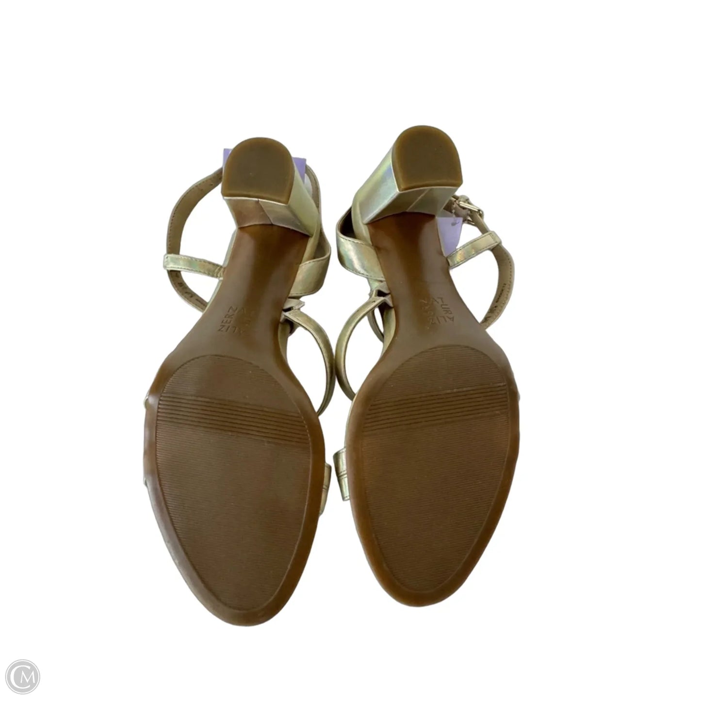 Sandals Heels Block By Naturalizer In Gold, Size: 9.5