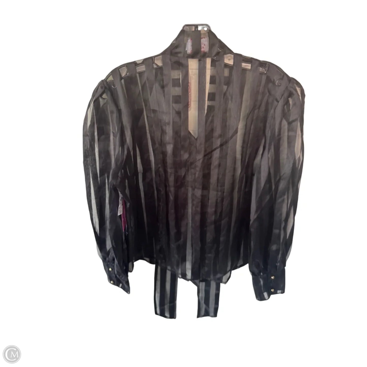 Blouse Long Sleeve By Clothes Mentor In Black, Size: L