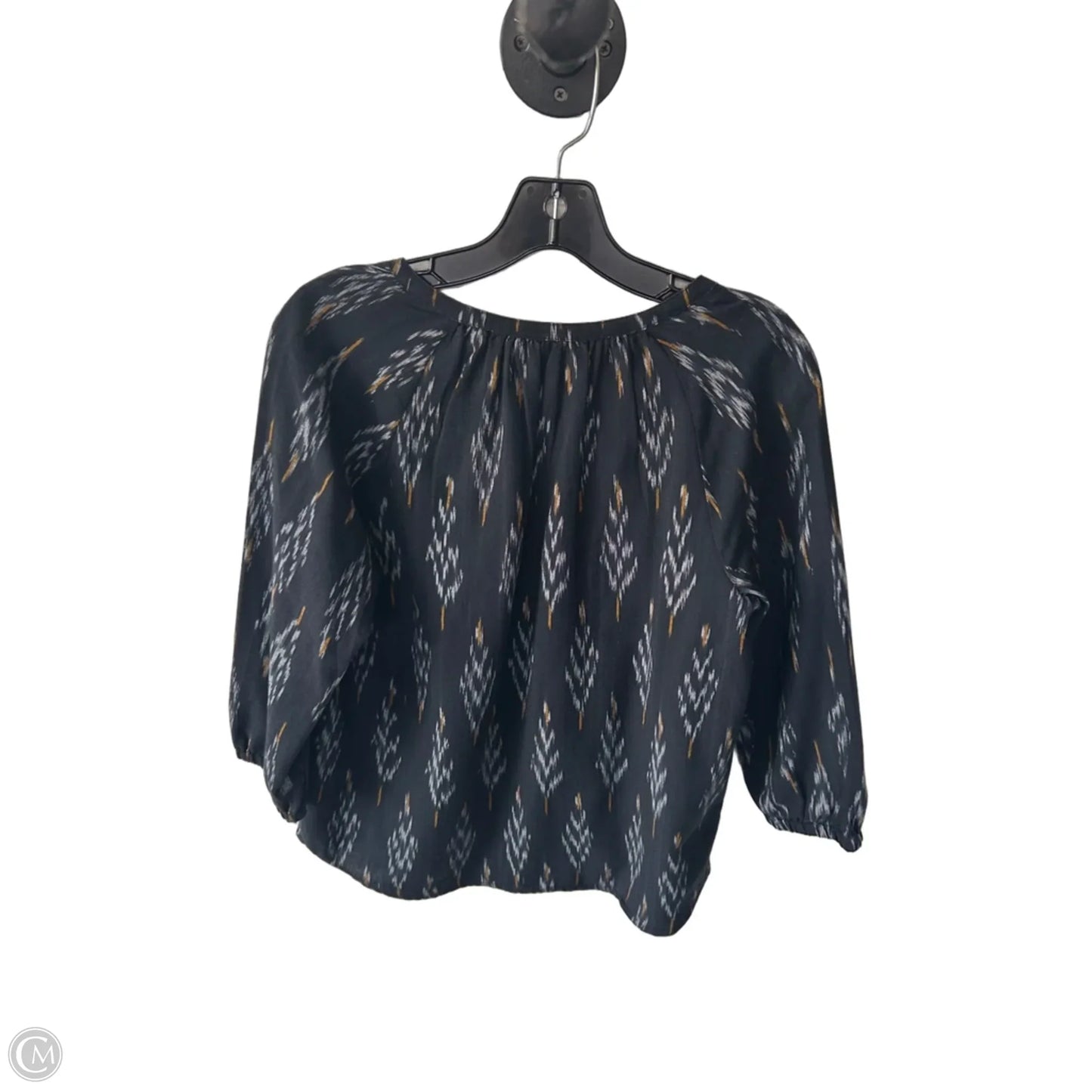 Blouse 3/4 Sleeve By Pure Jill In Black & Tan, Size: Xs