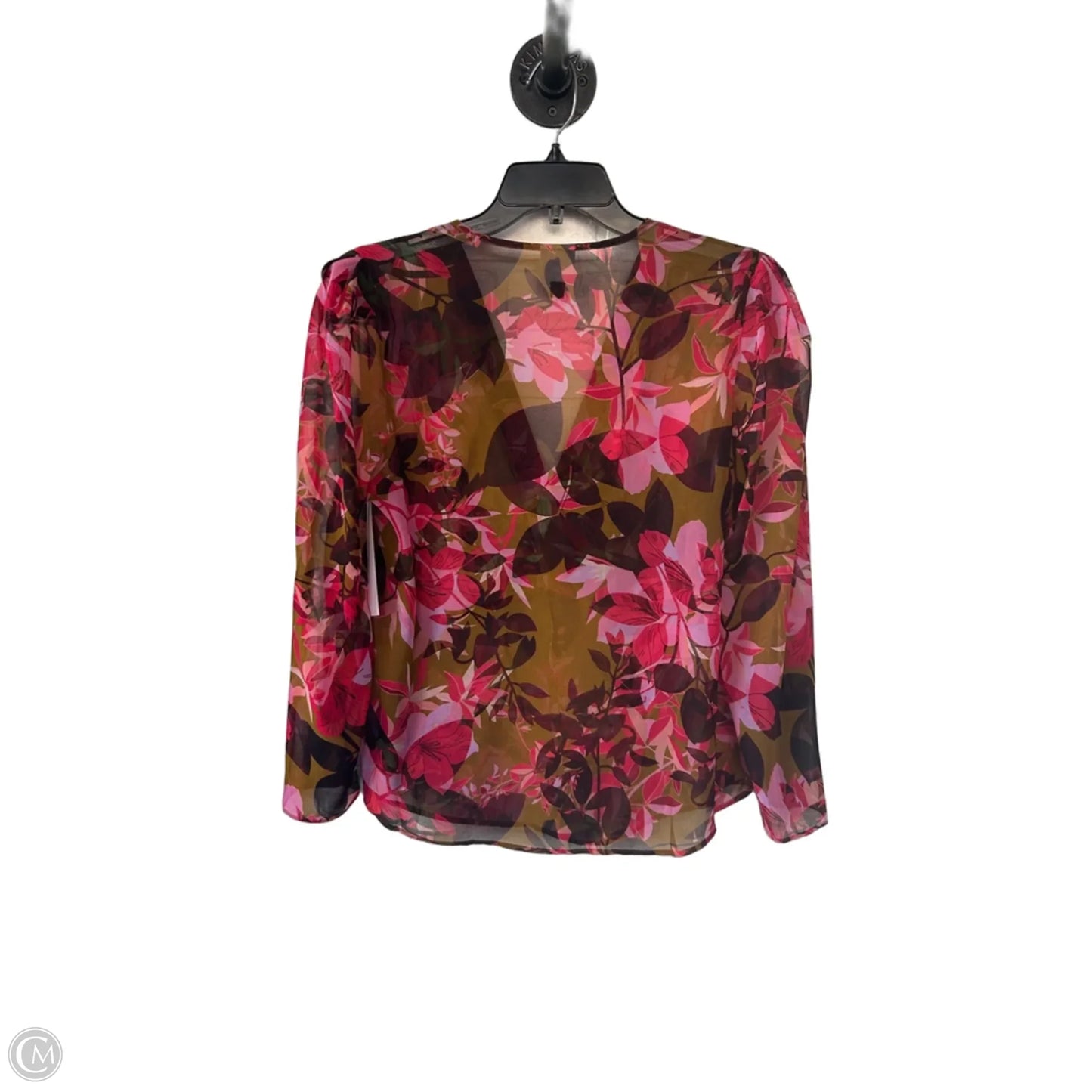 Blouse Long Sleeve By Cabi In Green & Pink, Size: S