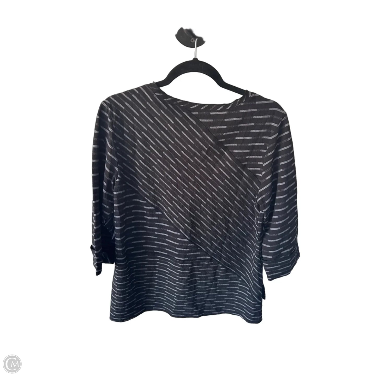 Tunic 3/4 Sleeve By Habitat In Black & Grey, Size: Xs