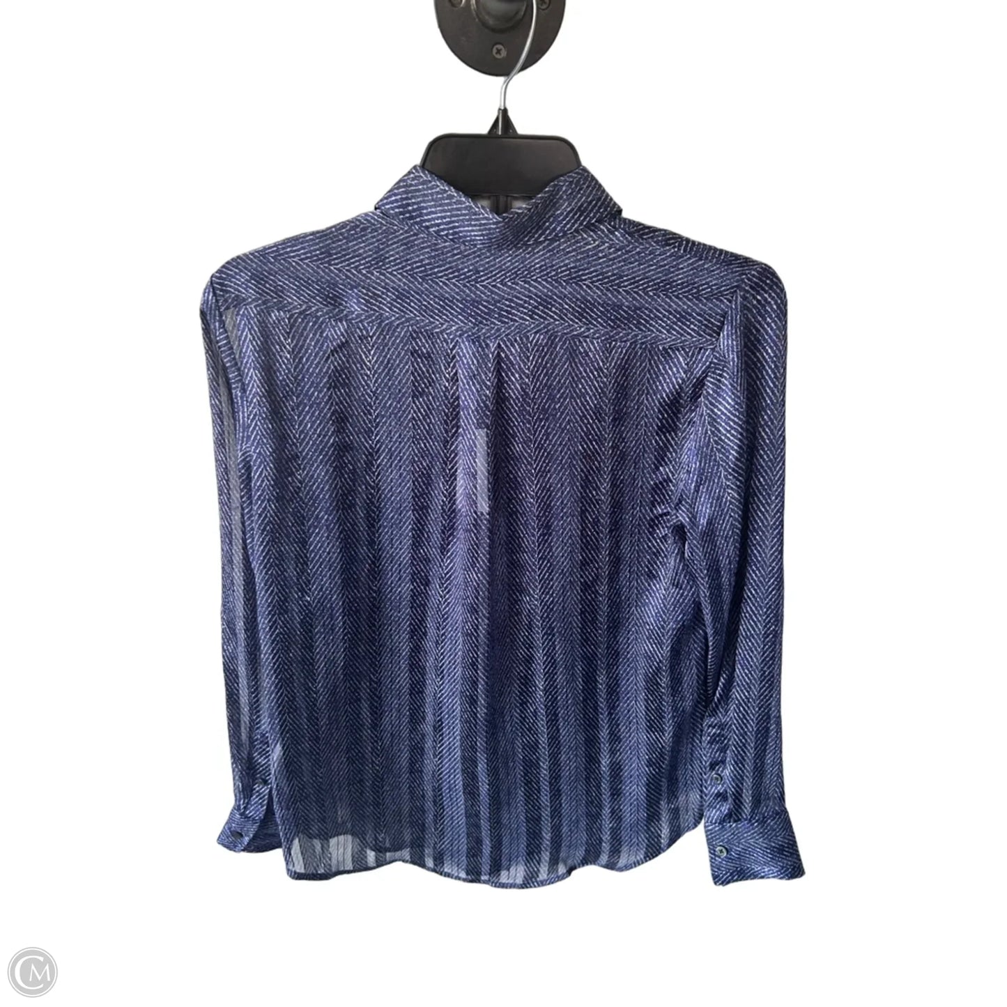 Blouse Long Sleeve By Banana Republic In Blue, Size: XS