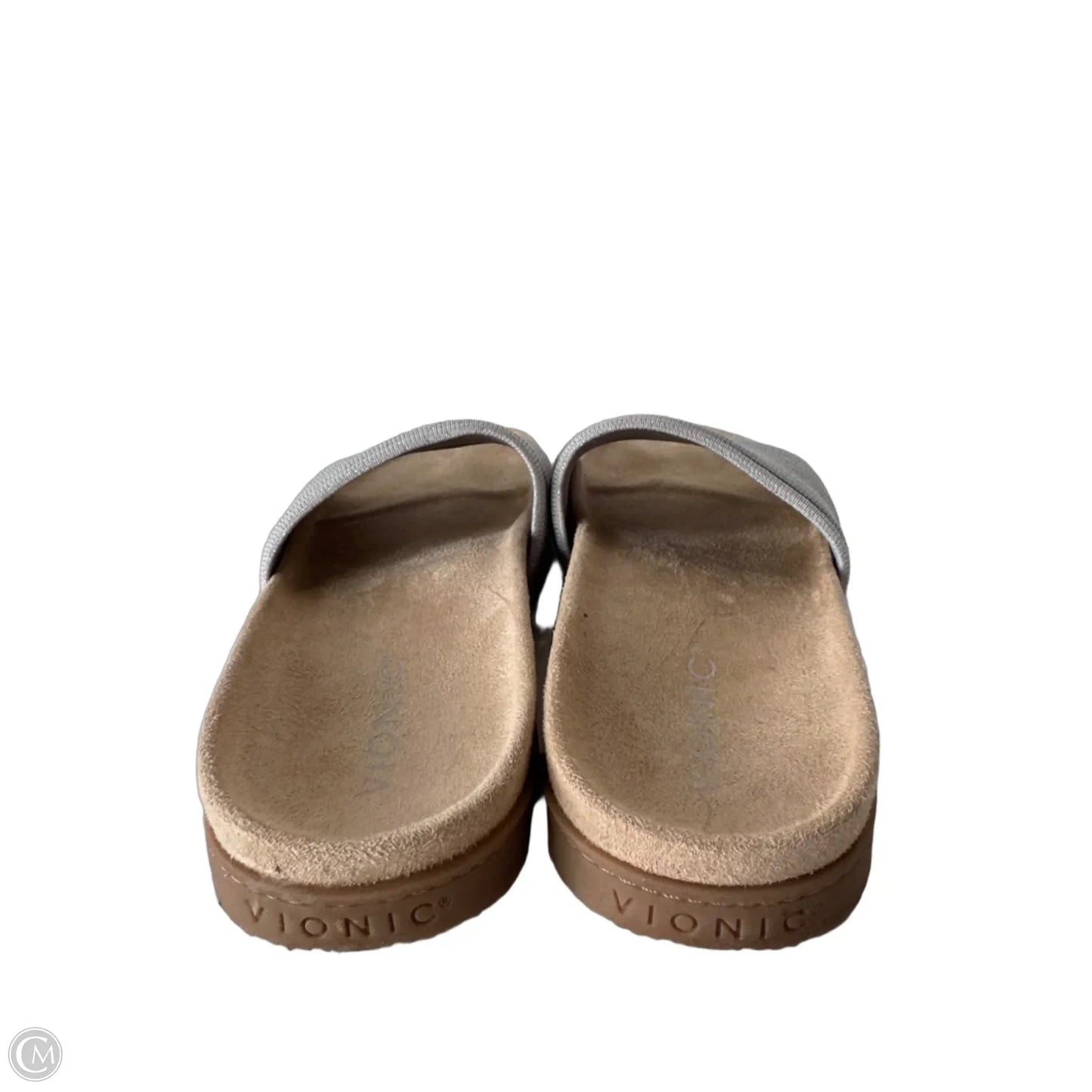 Sandals Flats By Vionic In Grey & Silver, Size: 7.5
