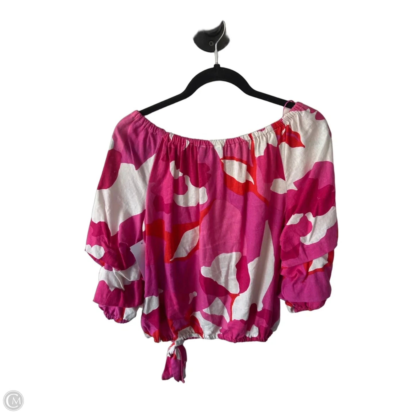 Blouse Short Sleeve By Cece In Pink & Silver, Size: M