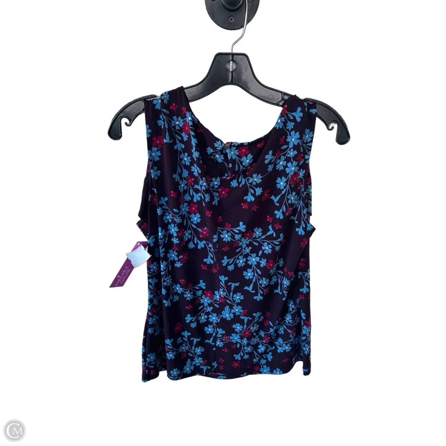 Blouse Sleeveless By Calvin Klein In Brown & Red, Size: L