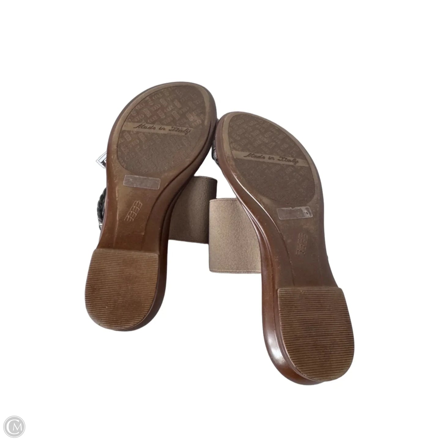 Sandals Flats By Italian Shoemakers In Brown & Grey, Size: 6