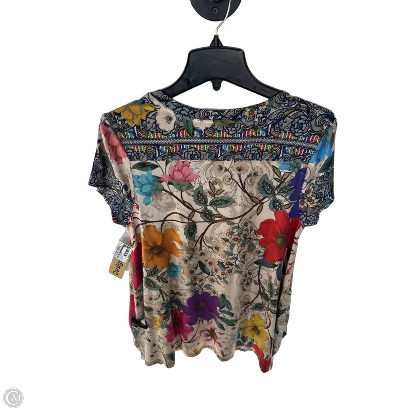 Tunic Designer By Johnny Was In Cream & Purple, Size: S