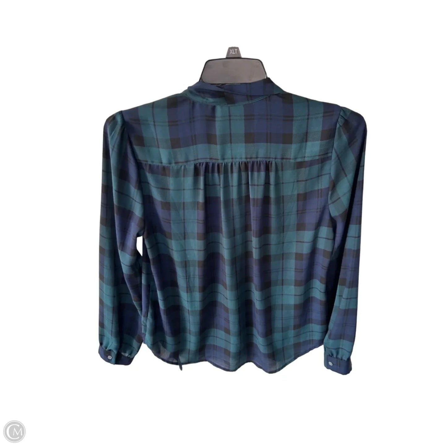 Blouse Long Sleeve By J. Crew In Blue & Green, Size: M