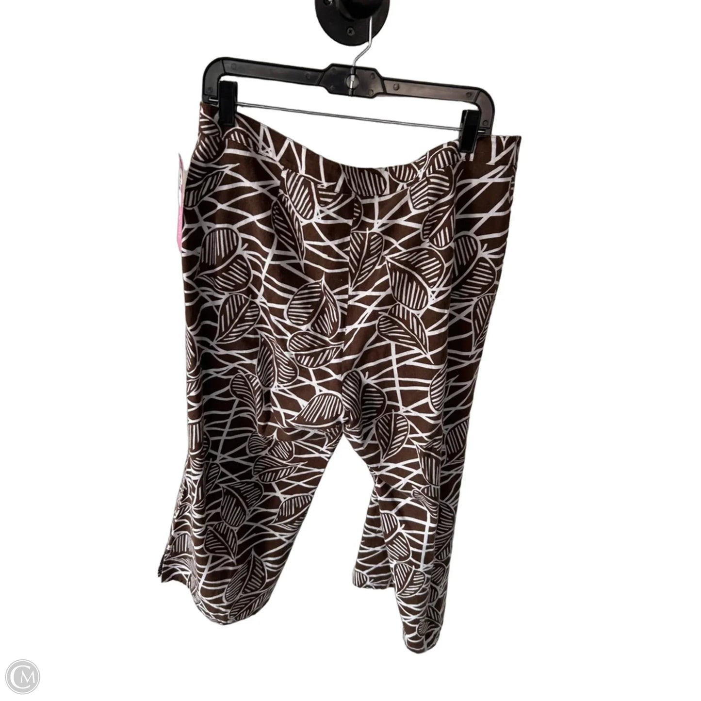 Pants Linen By Chicos In Brown & White, Size: 10