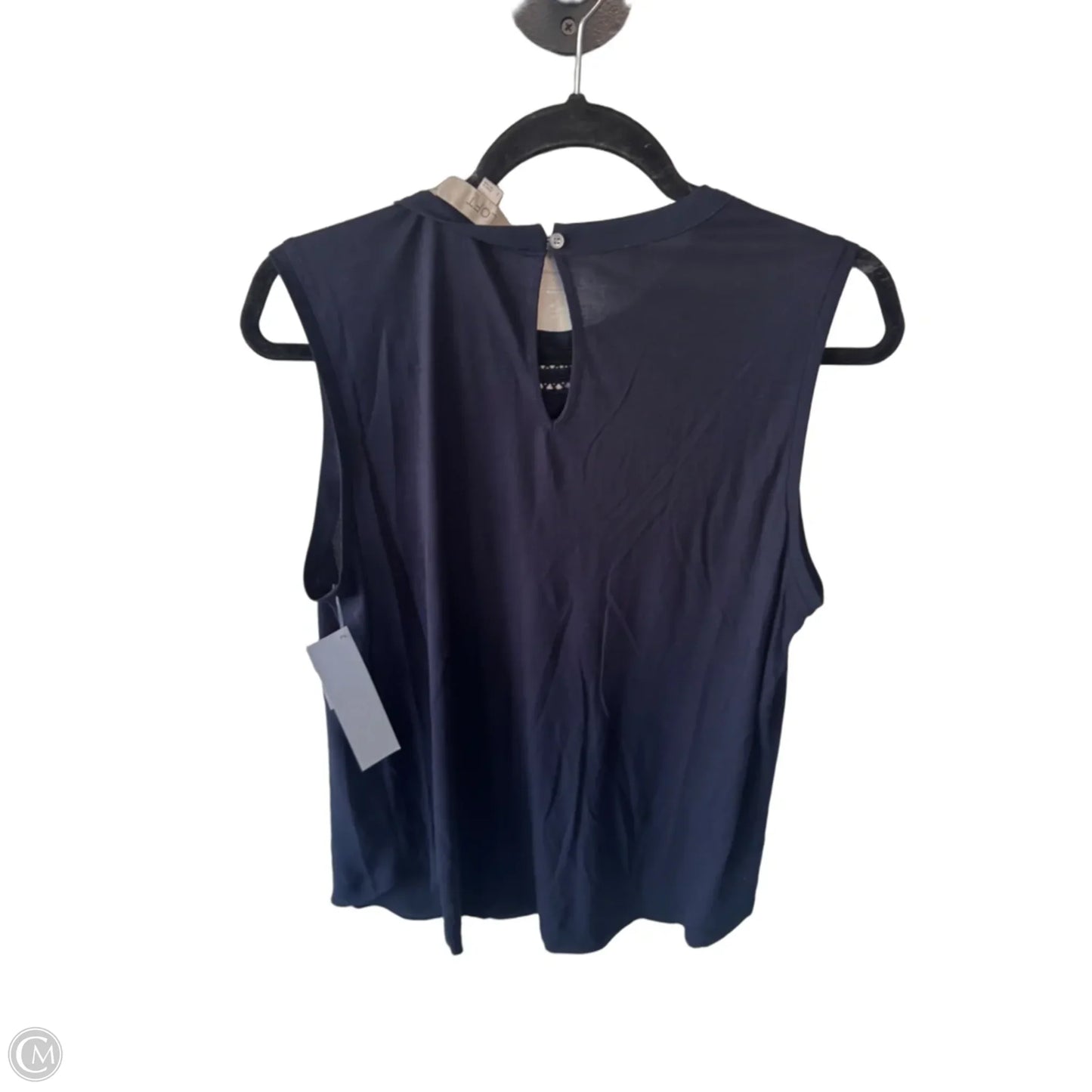 Blouse Sleeveless By Loft In Navy, Size: L