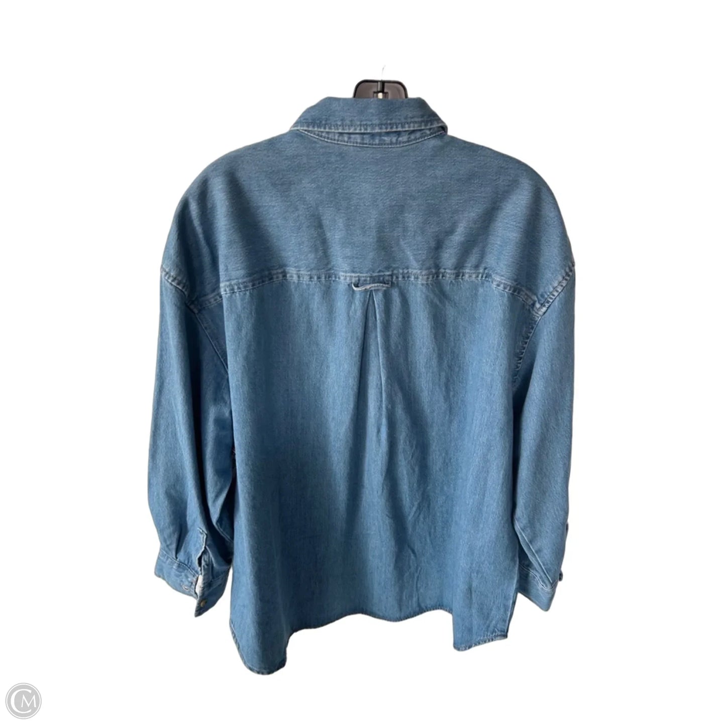 Top Long Sleeve By Gap In Blue Denim, Size: L