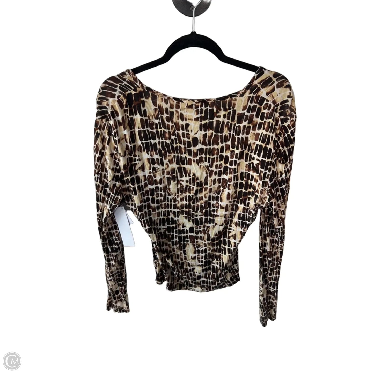 Top Long Sleeve Luxury Designer By St John Collection In Brown & Tan, Size: M