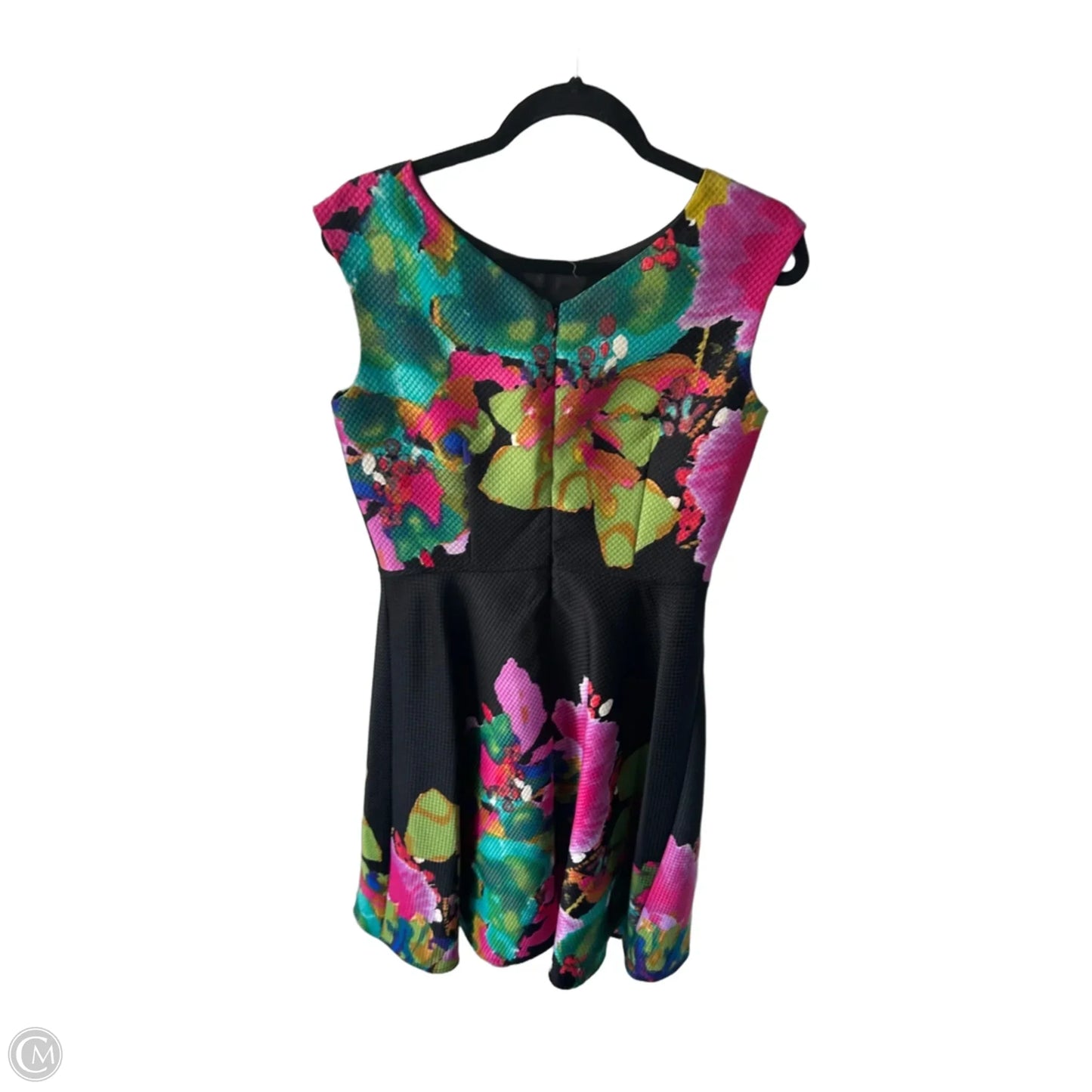 Dress Party Short By Tahari In Black & Pink, Size: M