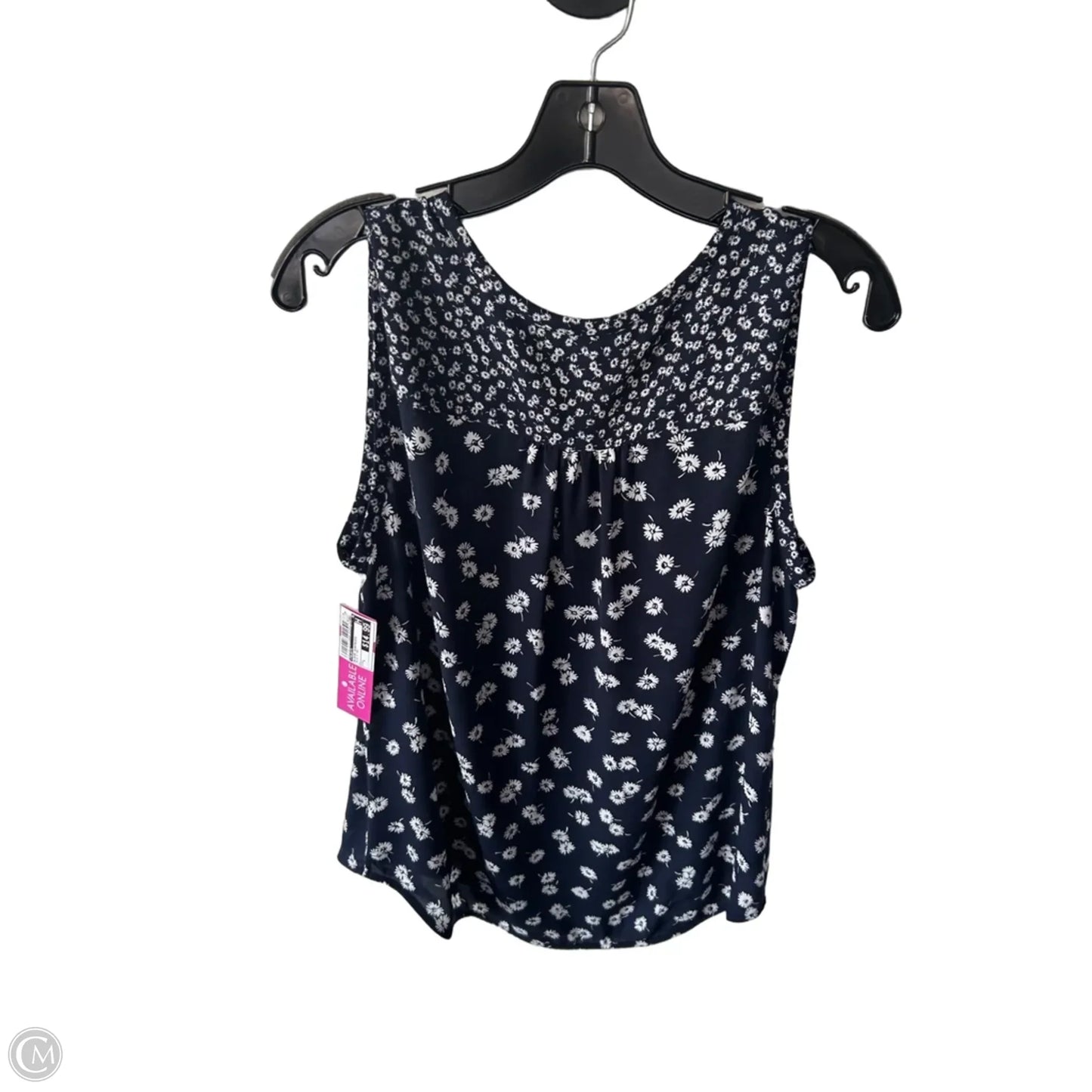 Blouse Sleeveless By Talbots In Blue & Tan, Size: L