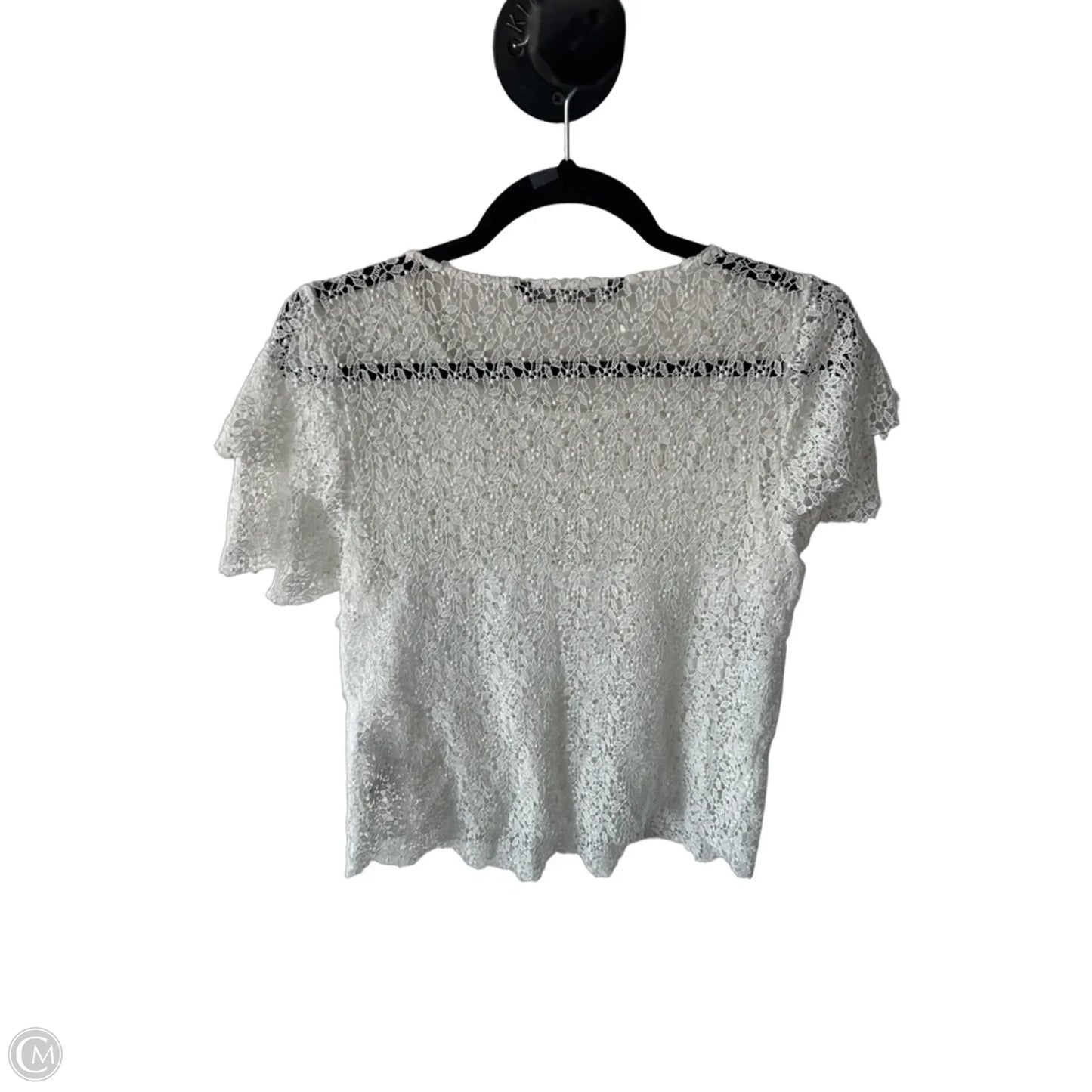 Blouse Short Sleeve By Zara Basic In White, Size: L