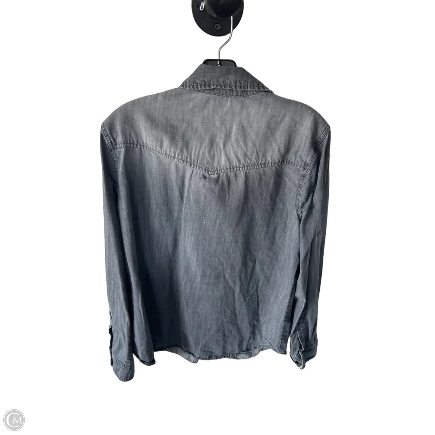 Blouse Long Sleeve By Bella Dahl In Grey Denim, Size: L