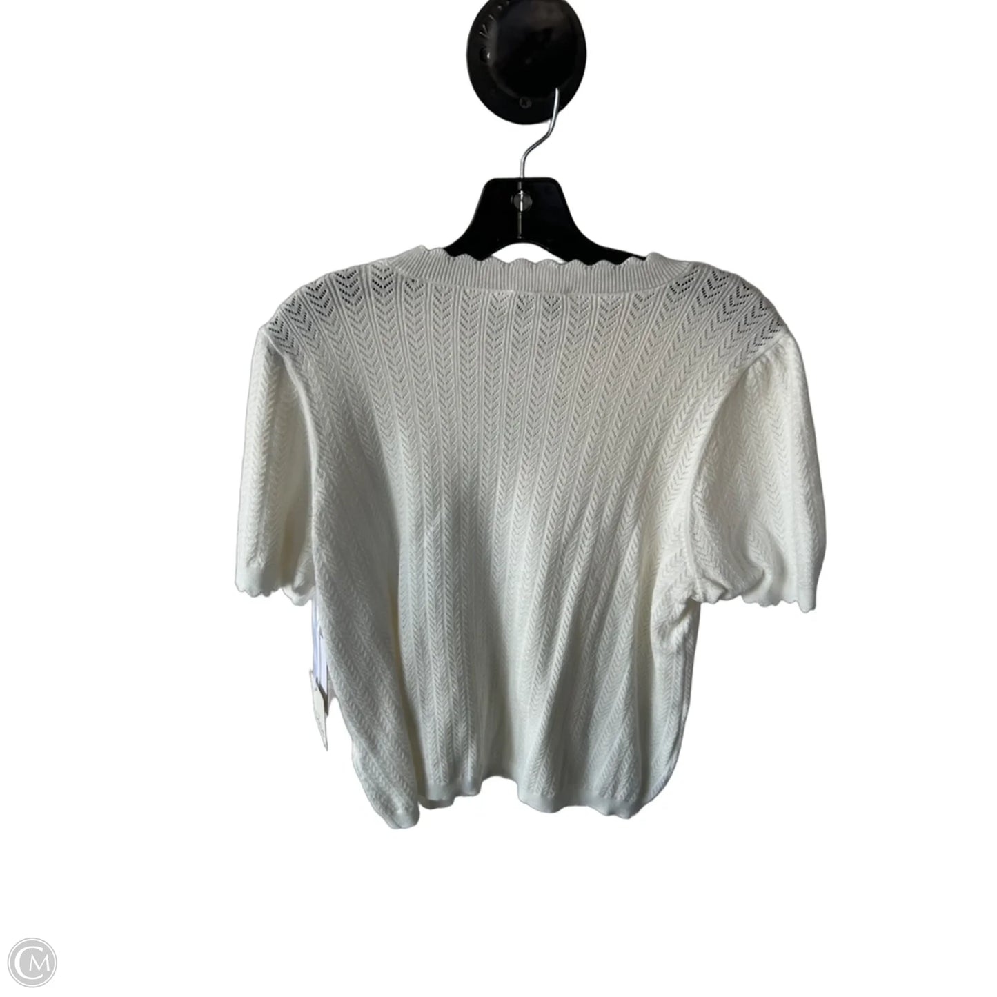 Sweater Short Sleeve By Cece In White, Size: L