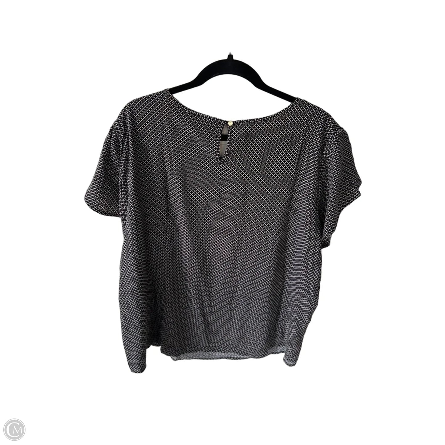 Blouse Short Sleeve By Liz Claiborne In Black & Tan, Size: Xxl