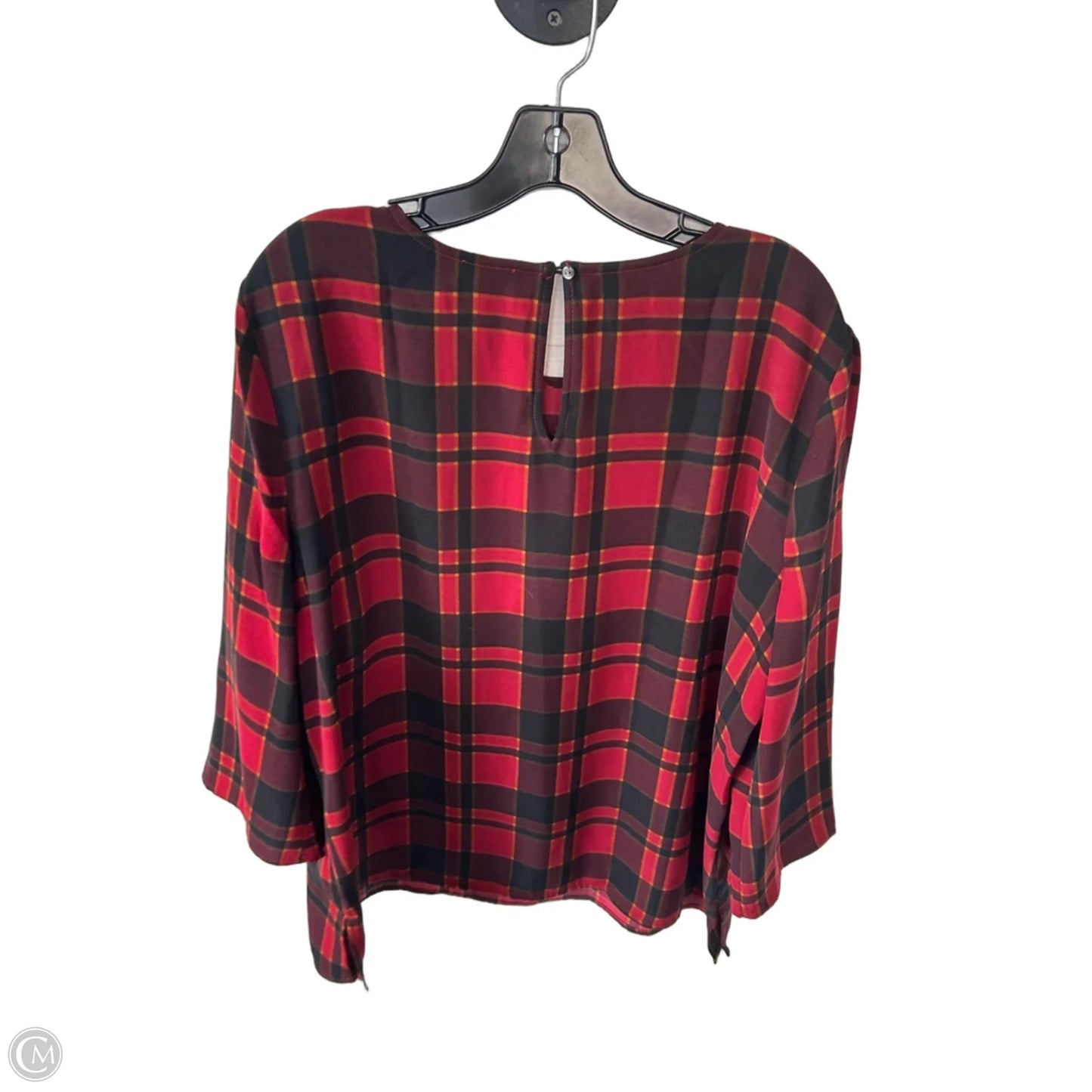 Blouse 3/4 Sleeve By Ann Taylor In Black & Red, Size: Xl