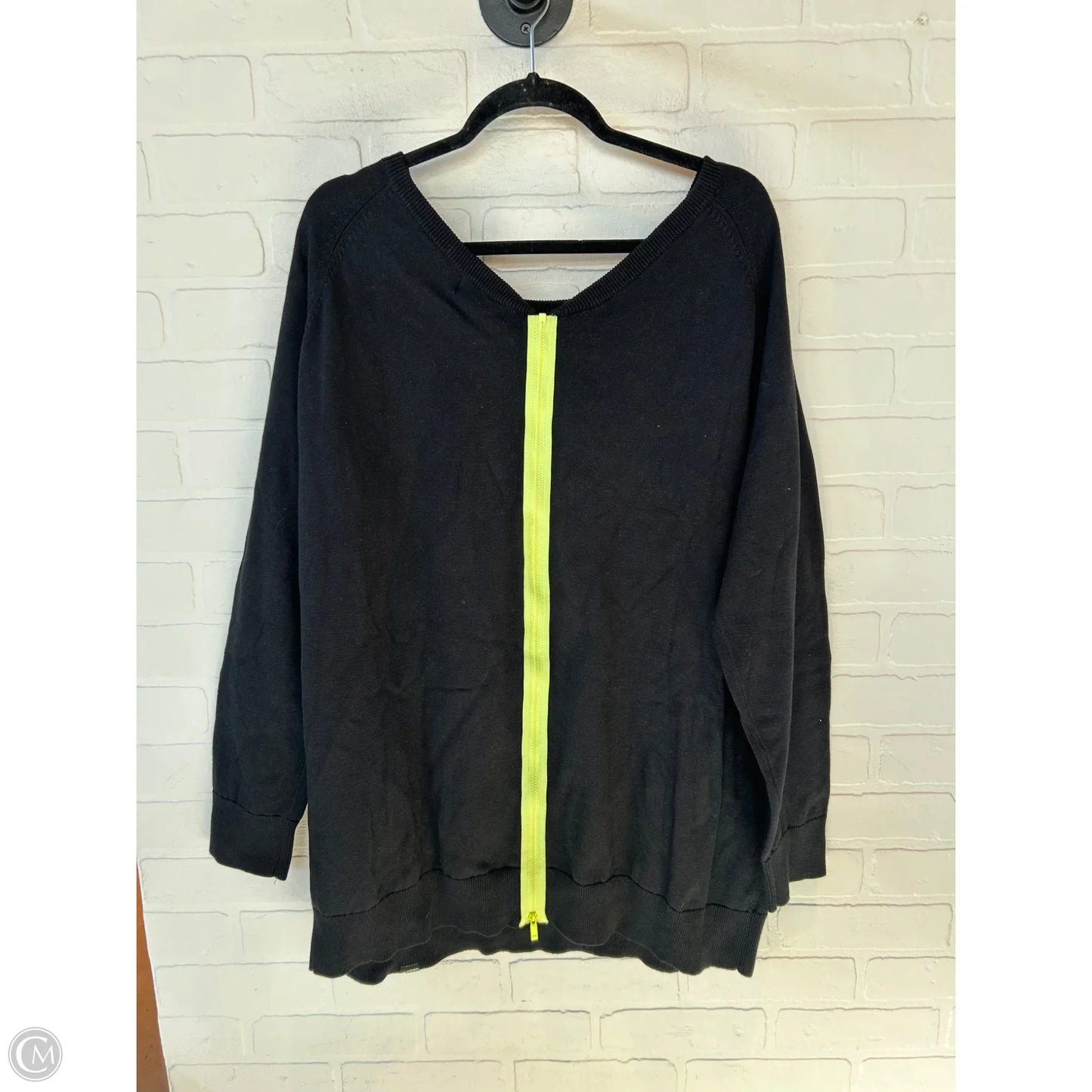 Athletic Sweatshirt Crewneck By Adidas In Black & Green, Size: Xl